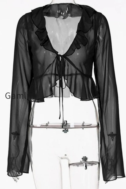 sheer-flowy-ruffle-v-cropped-blouse