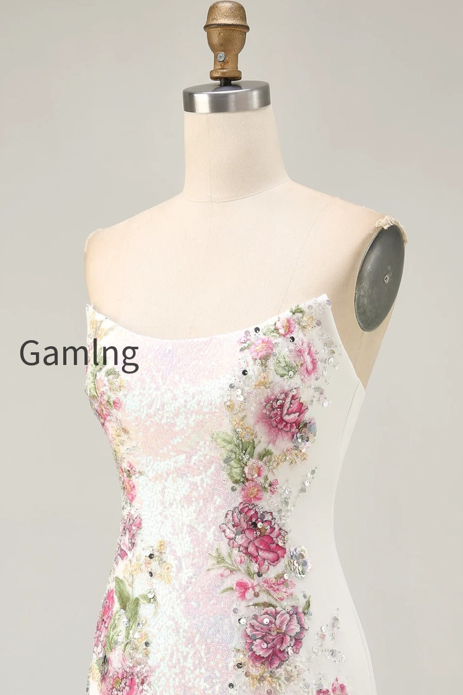 sparkly-white-floral-strapless-short-tight-homecoming-dress-with-sequins