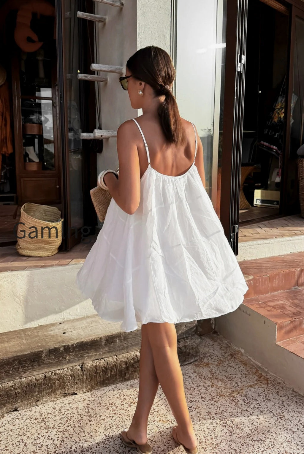 v-neck-loose-a-line-vacation-mini-dress