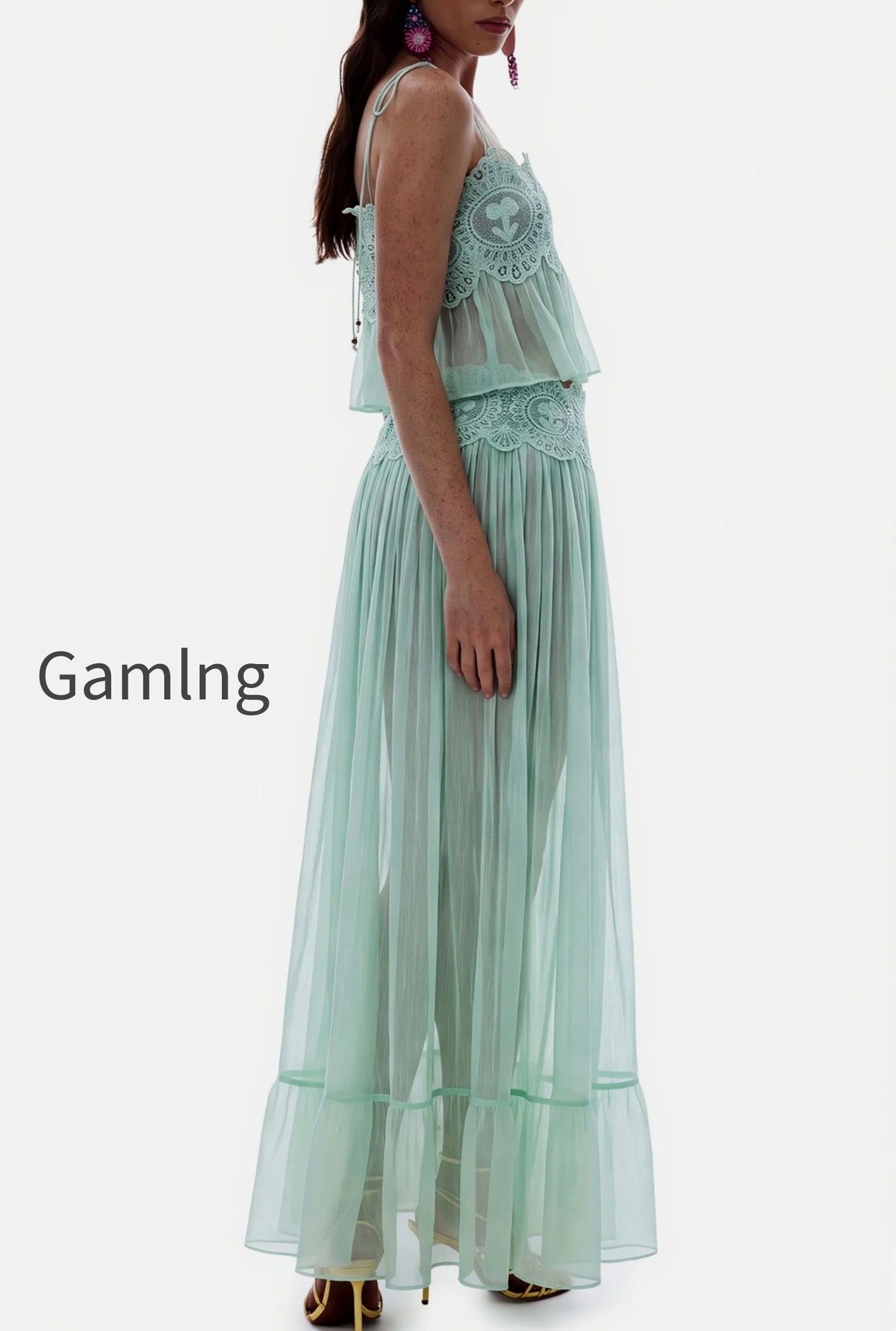 lace-chiffon-pleated-skirt-set