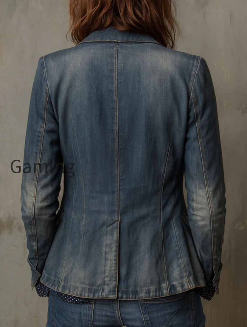 retro-distressed-denim-vest-flap-pocket-blazer-set