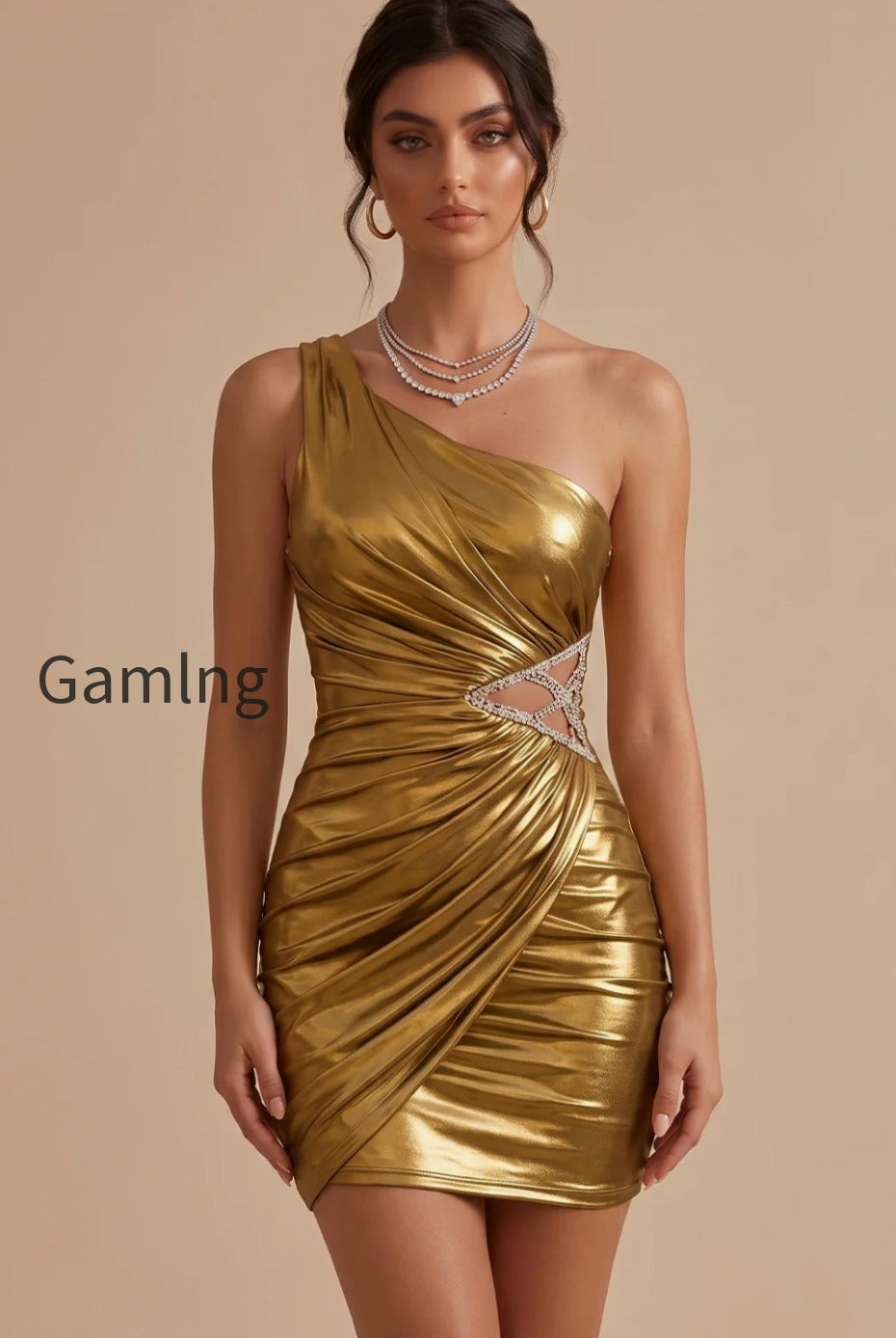 sparkly-gold-tight-metallic-beaded-cut-out-ruched-short-homecoming-dress