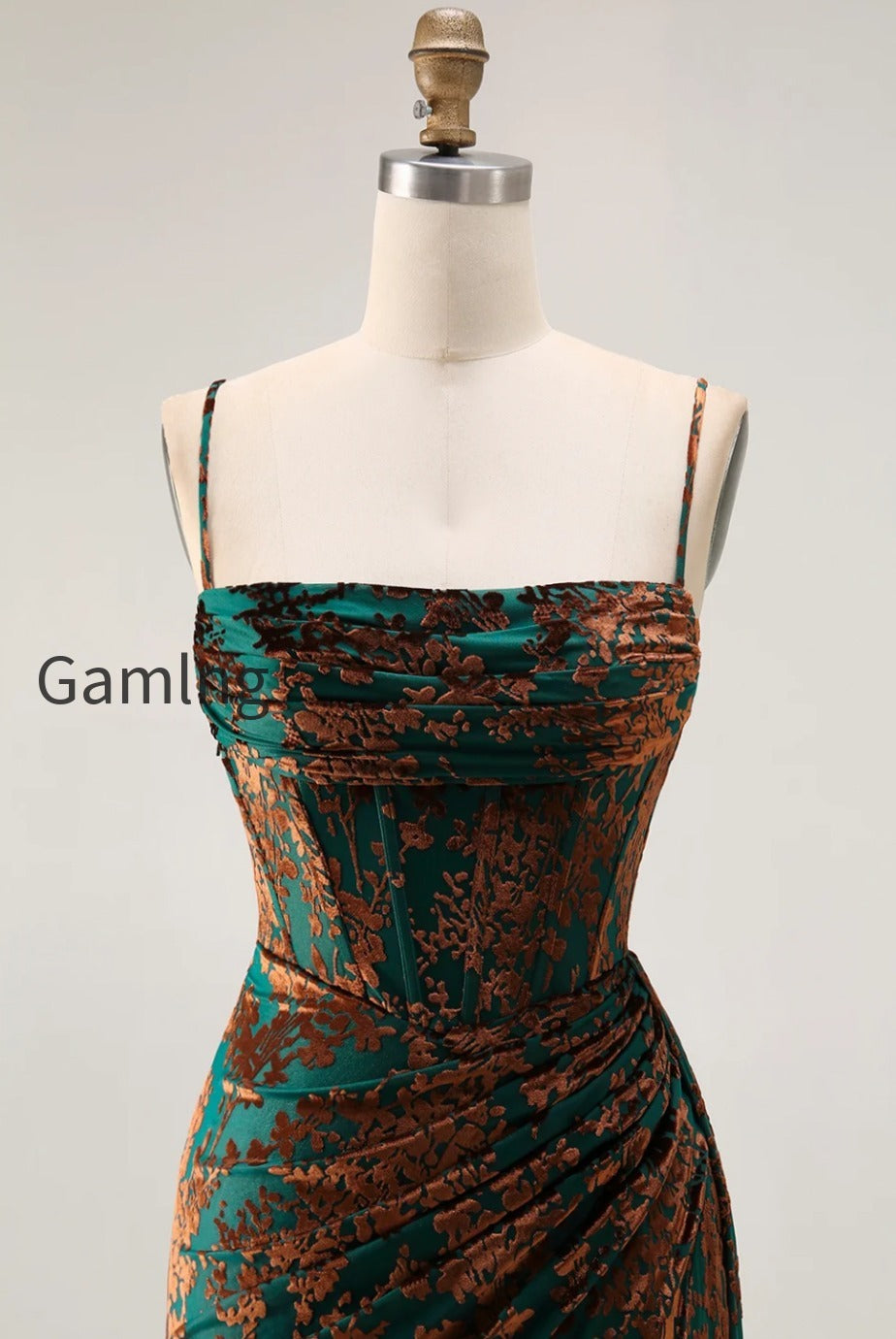 burgundy-corset-spaghetti-straps-velvet-long-wedding-guest-dress-with-slit