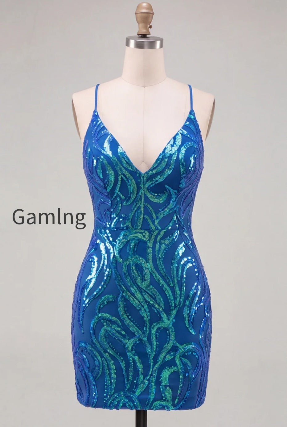 sparkly-gold-sequin-tight-v-neck-short-homecoming-dress