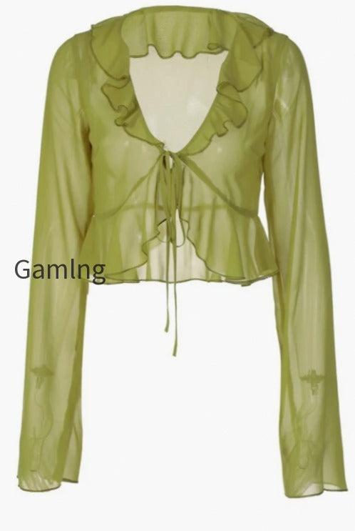 sheer-flowy-ruffle-v-cropped-blouse