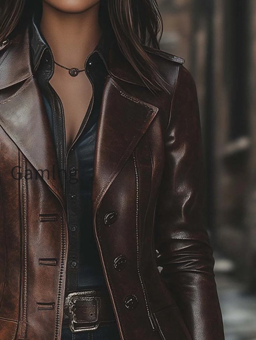 womens-vintage-lapel-button-leather-long-jacket