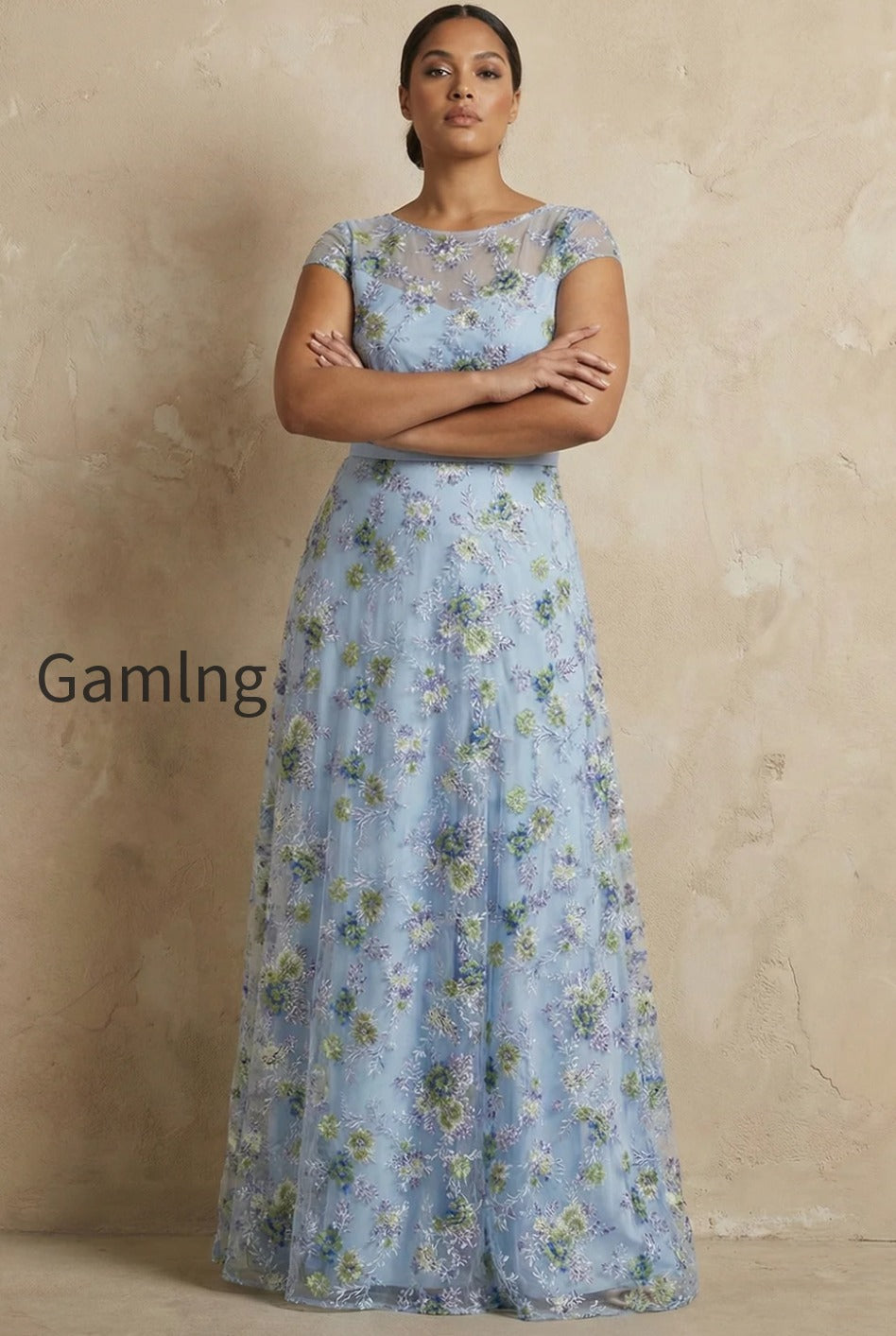 blue-floral-round-neck-appliqued-a-line-long-mother-of-the-bride-dress