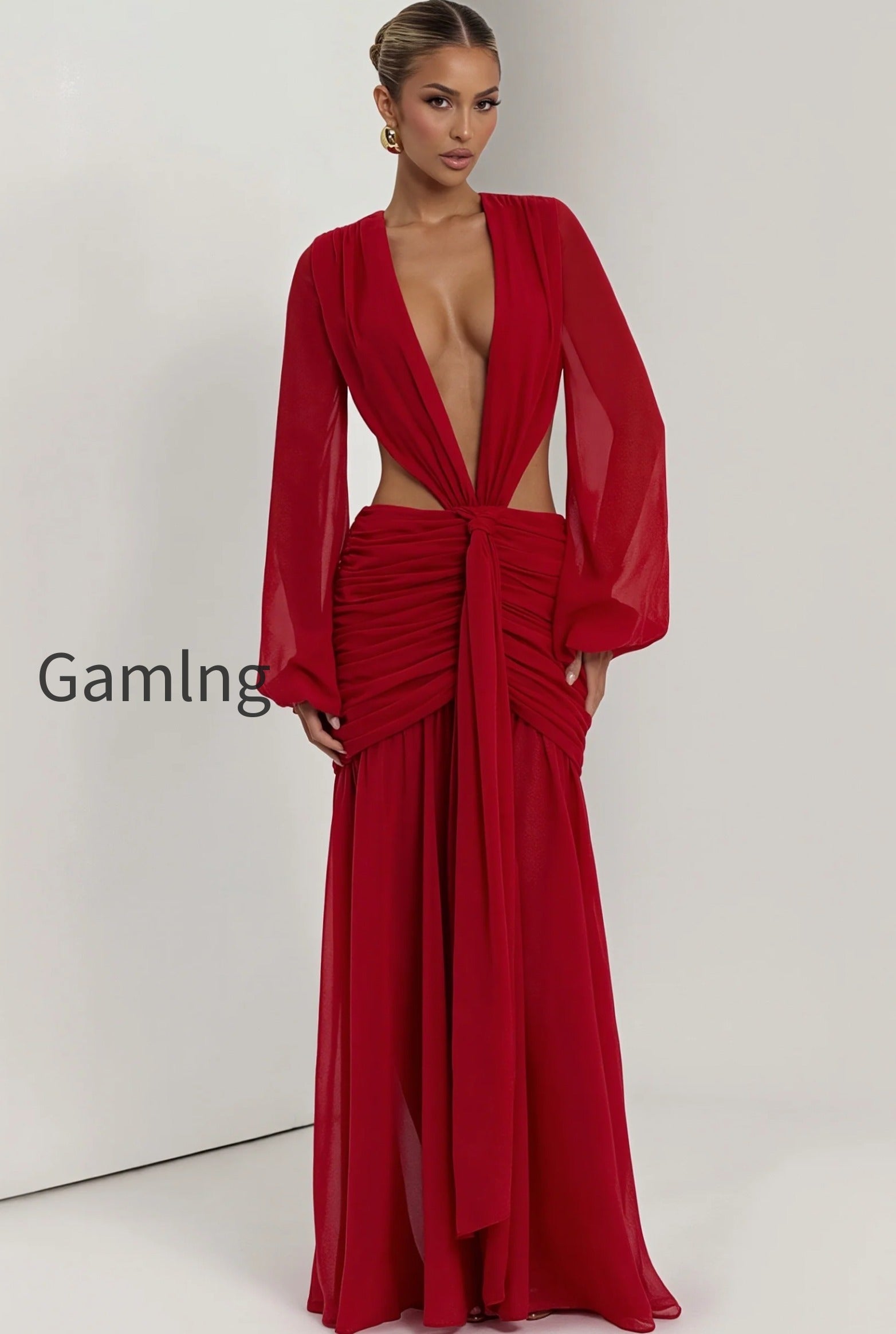 chiffon-sheer-long-sleeve-cutout-maxi-dress