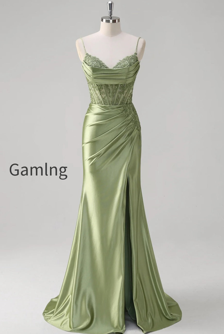 green-mermaid-applique-spaghetti-straps-corset-long-prom-dress-with-slit