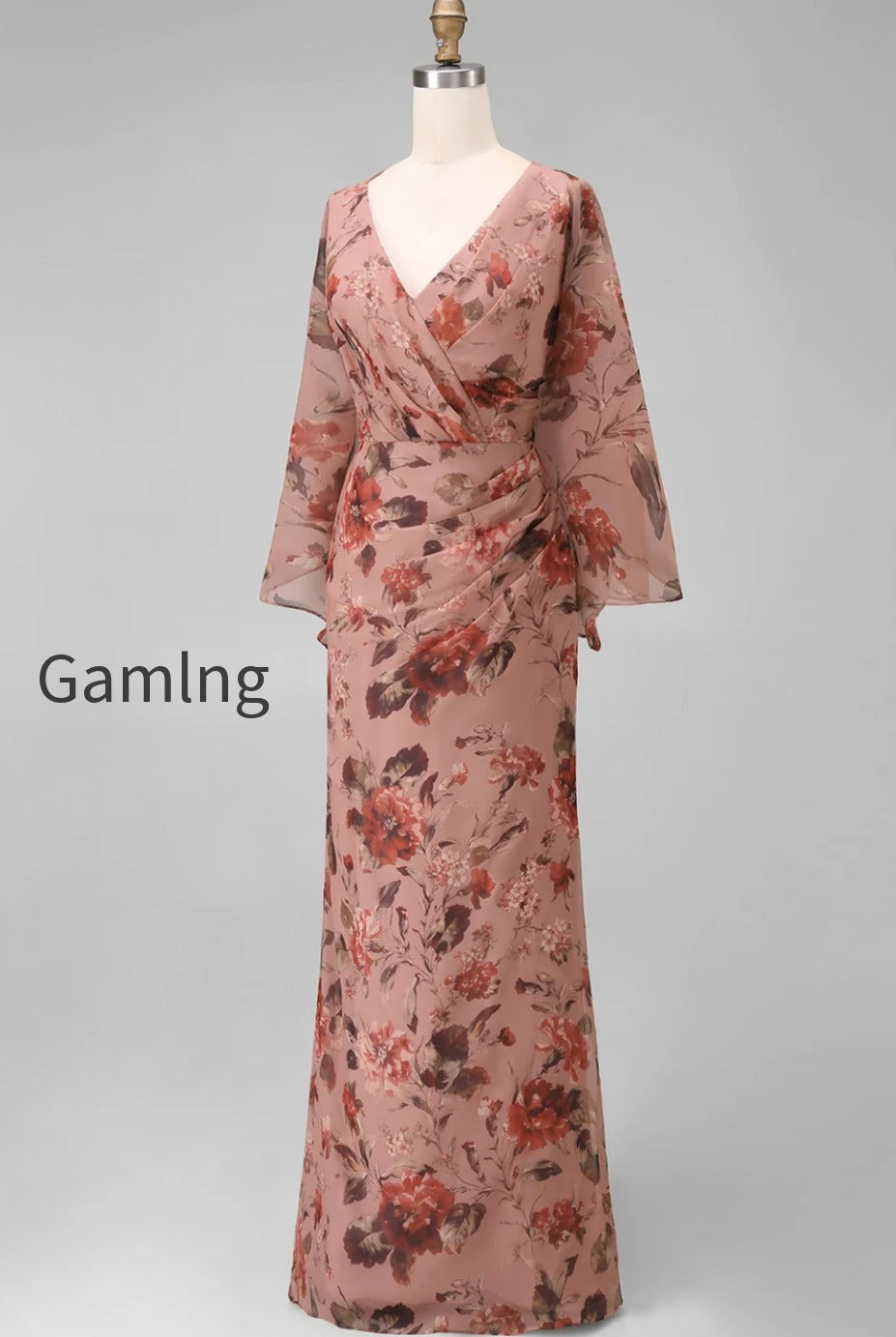 floral-dusty-rose-chiffon-v-neck-sheath-long-mother-of-the-bride-dress-with-pockets