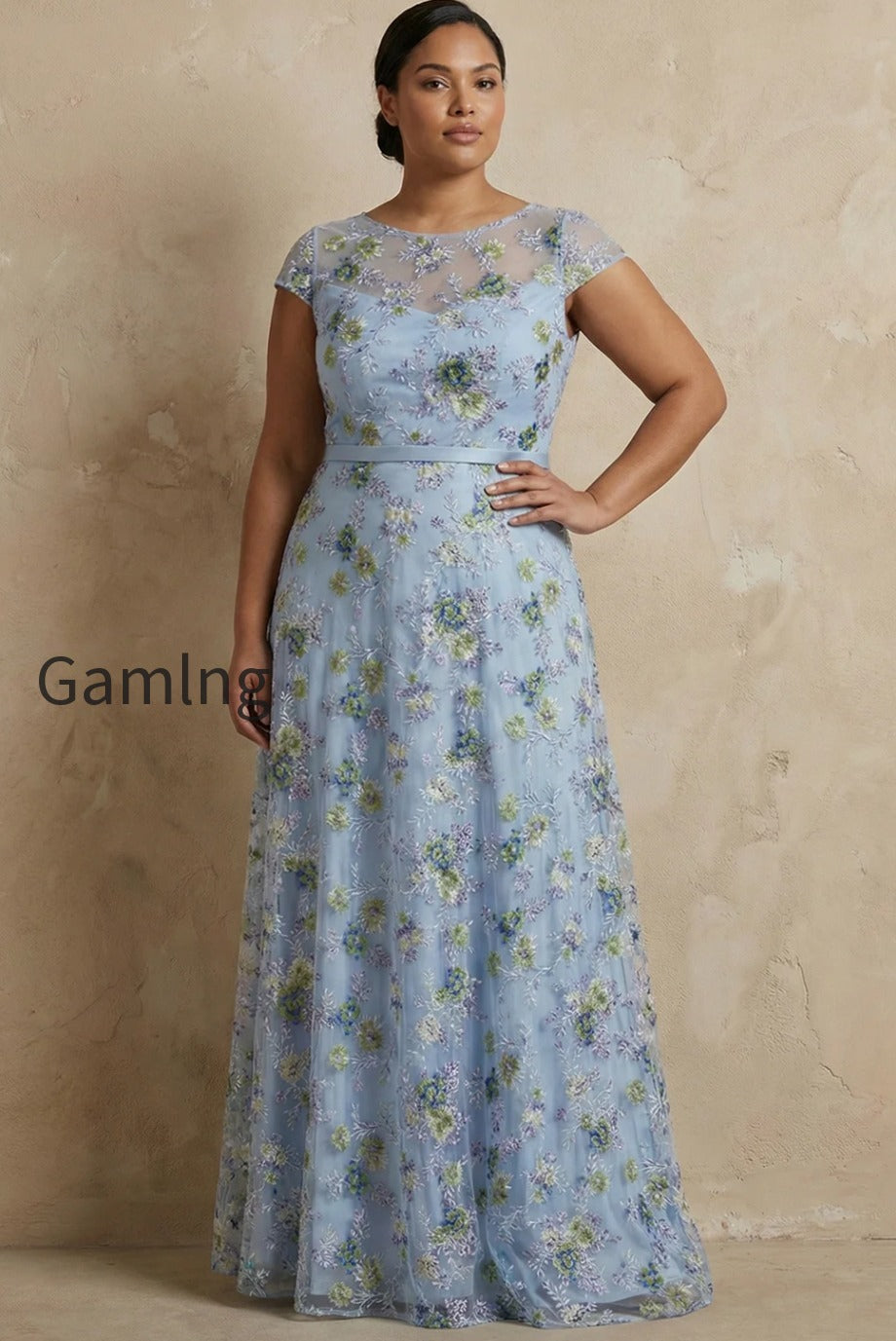 blue-floral-round-neck-appliqued-a-line-long-mother-of-the-bride-dress