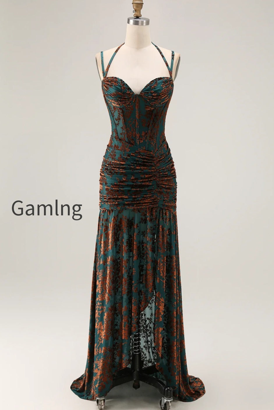 dark-green-corset-floral-sheath-long-wedding-guest-dress-with-slit