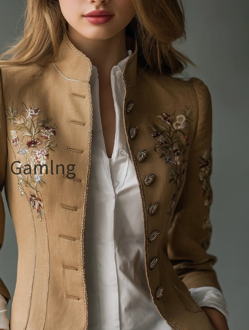 retro-contrast-trim-floral-embroidered-jacket