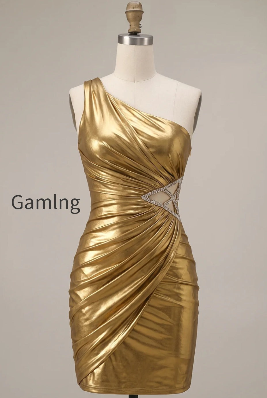 sparkly-gold-tight-metallic-beaded-cut-out-ruched-short-homecoming-dress