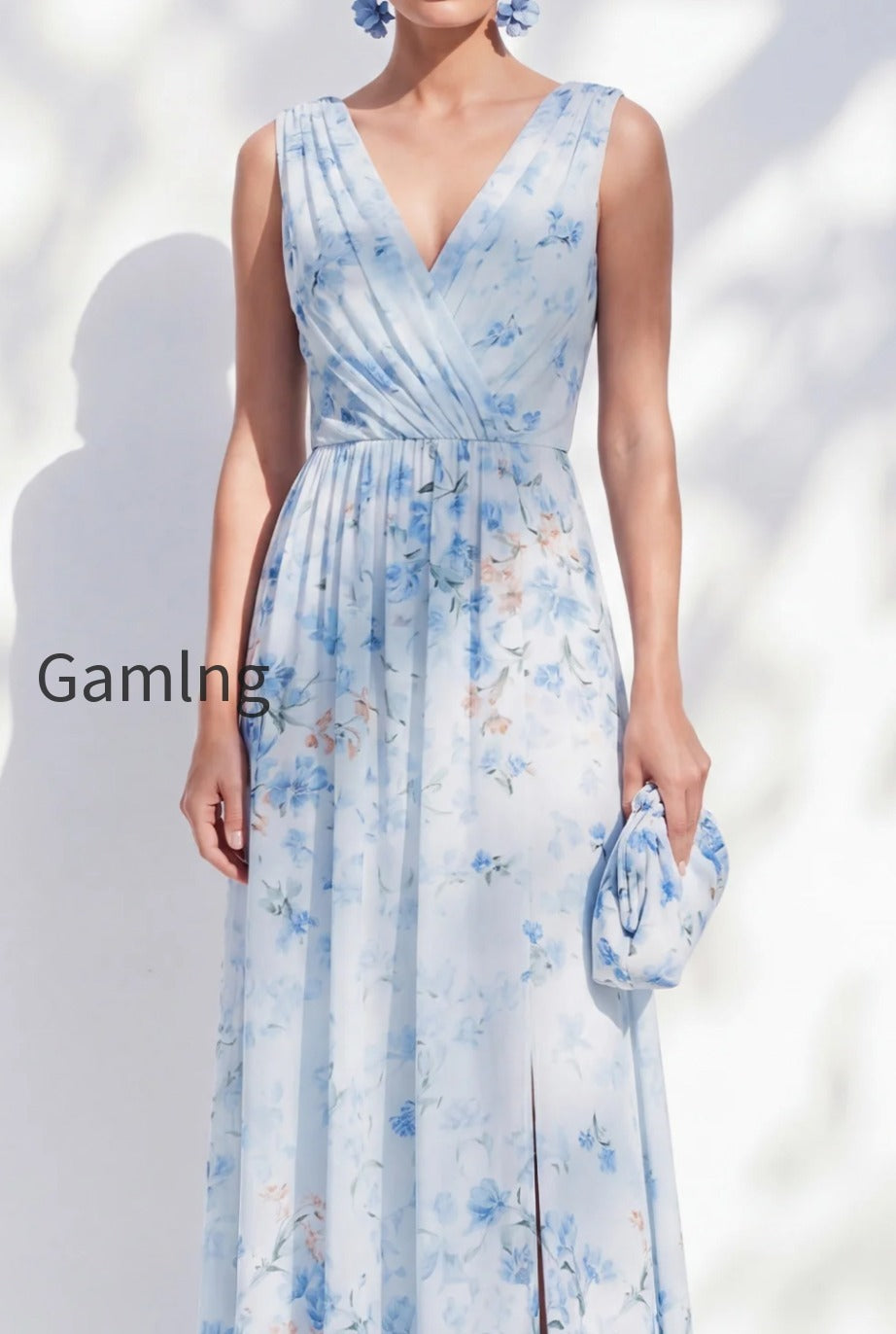 blue-floral-a-line-long-v-neck-mother-of-the-bride-dress-with-slit