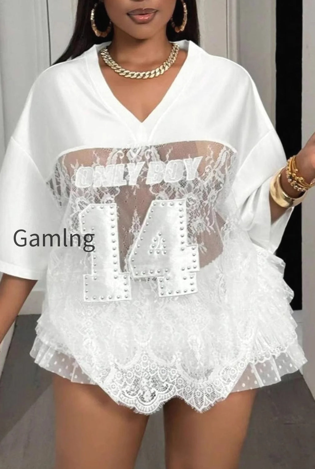 number-print-loose-street-sheer-lace-t-shirt