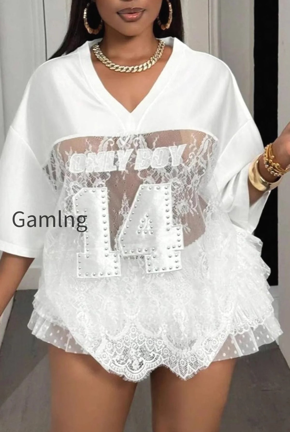 number-print-loose-street-sheer-lace-t-shirt