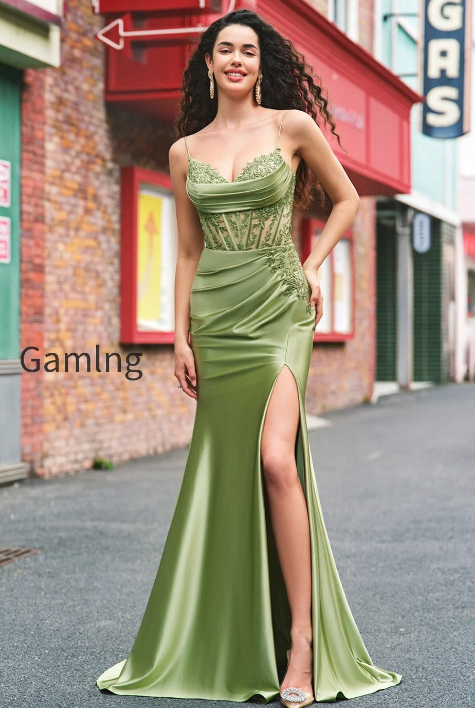 green-mermaid-applique-spaghetti-straps-corset-long-prom-dress-with-slit
