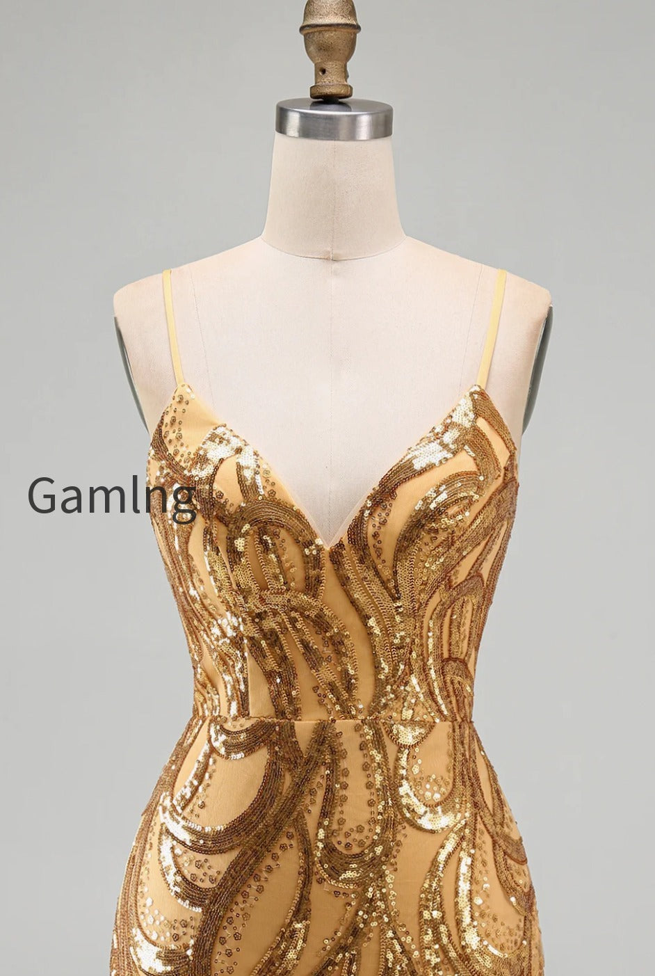sparkly-gold-sequin-tight-v-neck-short-homecoming-dress