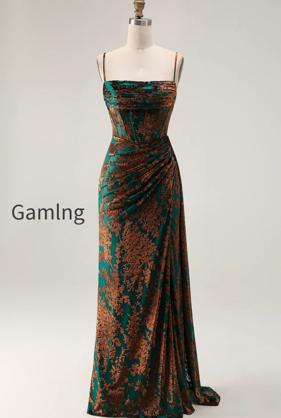 burgundy-corset-spaghetti-straps-velvet-long-wedding-guest-dress-with-slit