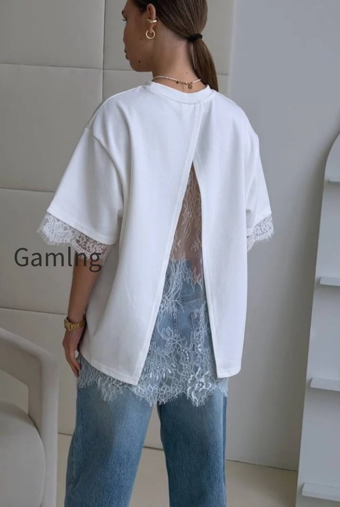 minimalist-sweet-lace-splice-short-sleeve-t-shirt
