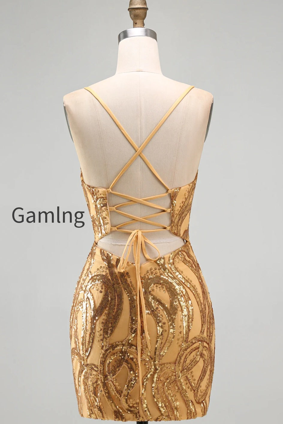sparkly-gold-sequin-tight-v-neck-short-homecoming-dress