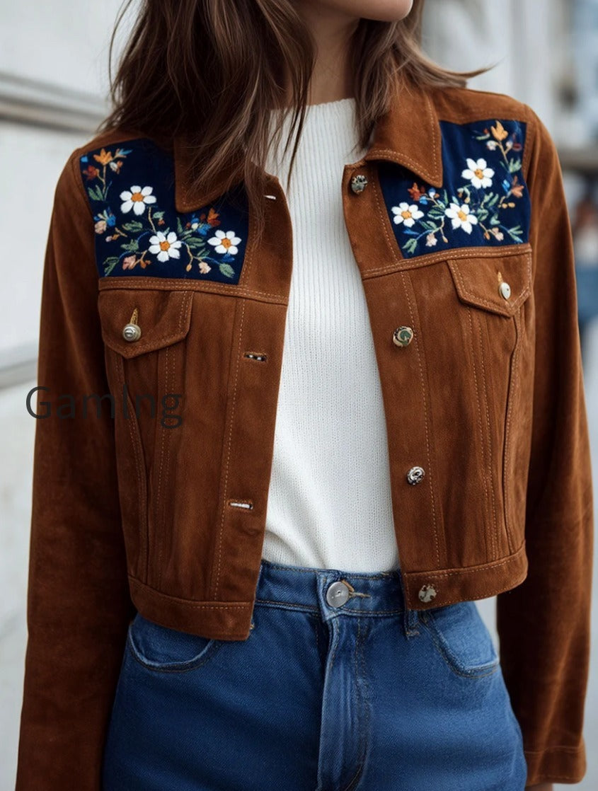 rust-suede-cropped-jacket-with-navy-floral-embroidered-yoke