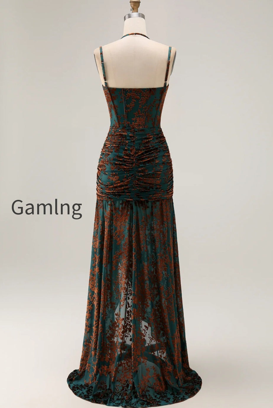 dark-green-corset-floral-sheath-long-wedding-guest-dress-with-slit