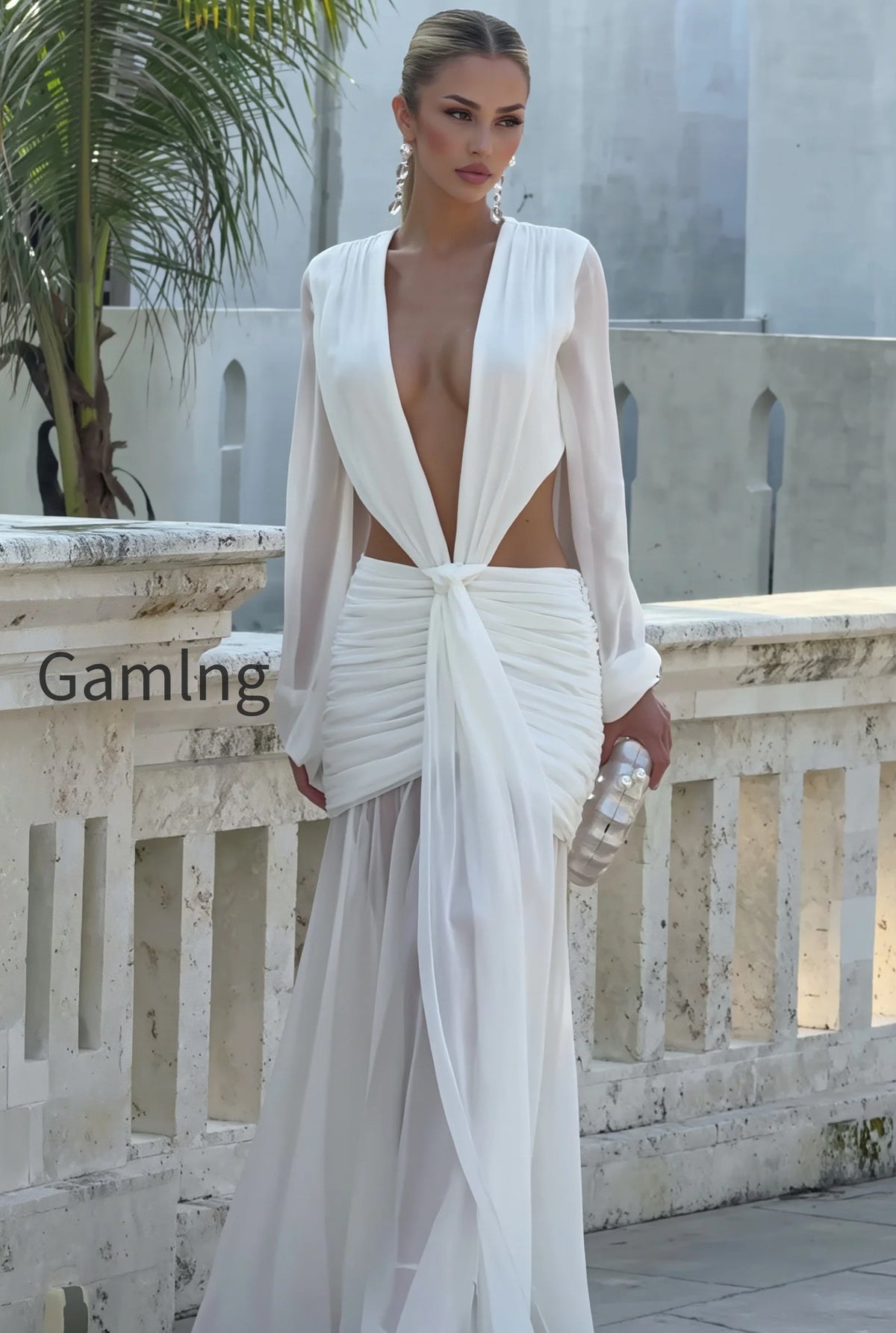 chiffon-sheer-long-sleeve-cutout-maxi-dress