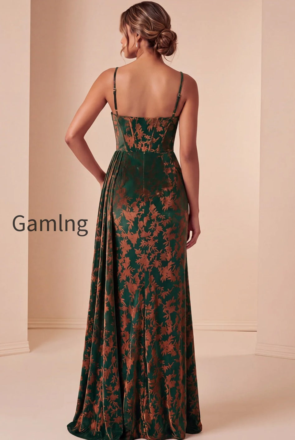 burgundy-corset-spaghetti-straps-velvet-long-wedding-guest-dress-with-slit