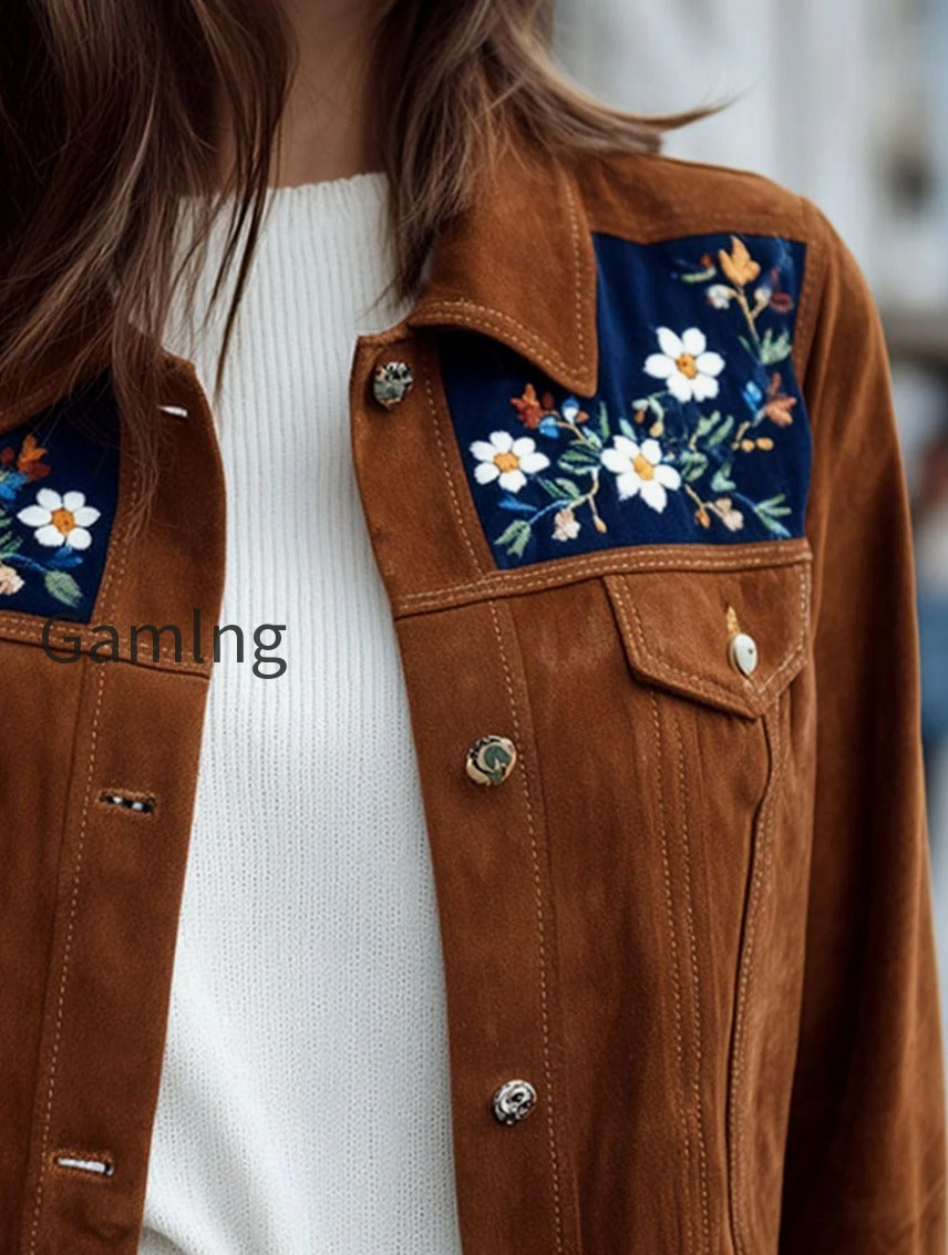 rust-suede-cropped-jacket-with-navy-floral-embroidered-yoke