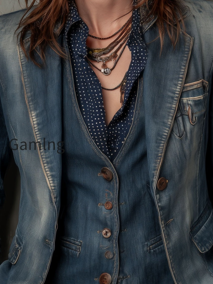retro-distressed-denim-vest-flap-pocket-blazer-set